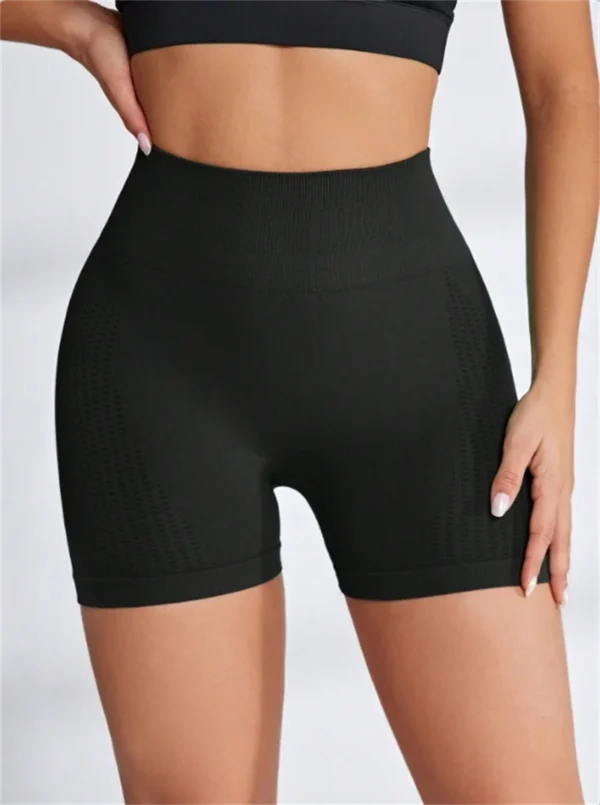 Short de yoga taille haute sans couture, coupe serrée, avec hanches pêche, short de fitness pour femmes, short de course en plein air