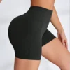 Short de yoga taille haute sans couture, coupe serrée, avec hanches pêche, short de fitness pour femmes, short de course en plein air