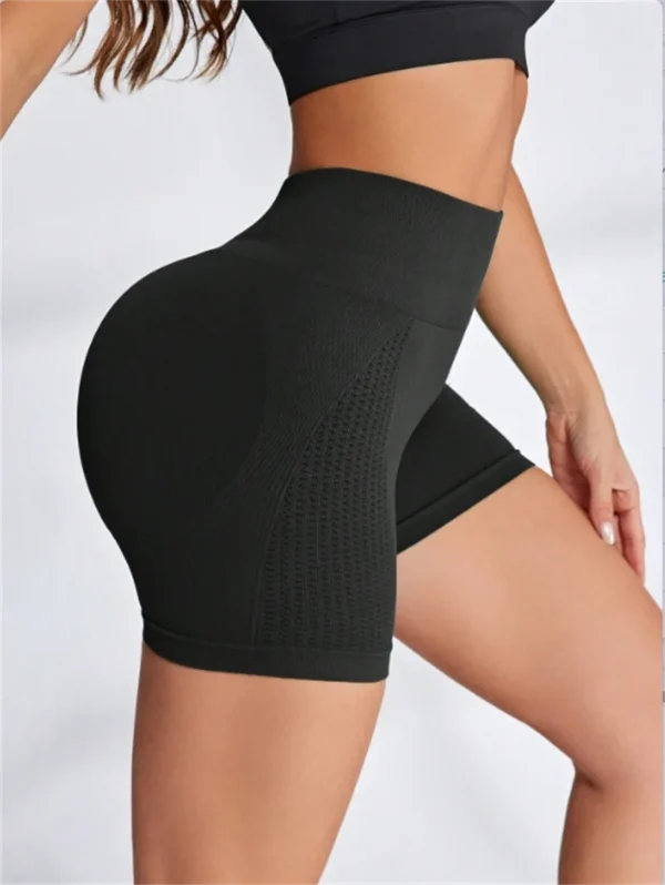 Short de yoga taille haute sans couture, coupe serrée, avec hanches pêche, short de fitness pour femmes, short de course en plein air
