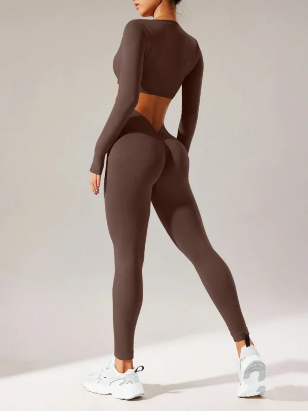 Leggings sans couture taille haute pour femmes, ensembles d'entraînement, soutien-gorge de sport extensible rembourré, vêtements de sport, 2 pièces