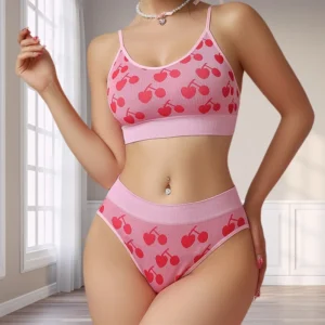 Ensemble de culottes et de soutiens-gorge sans couture pour femmes, sous-vêtements féminins confortables et respirants, petit design, aucun, 2 pièces par ensemble