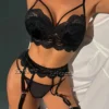 Sexi Babydoll dentelle soutien-gorge et culotte ensemble Perspective sexe Costumes érotiques ensemble de Lingerie sous-vêtements robe porno Lingerie Sexy pour les femmes