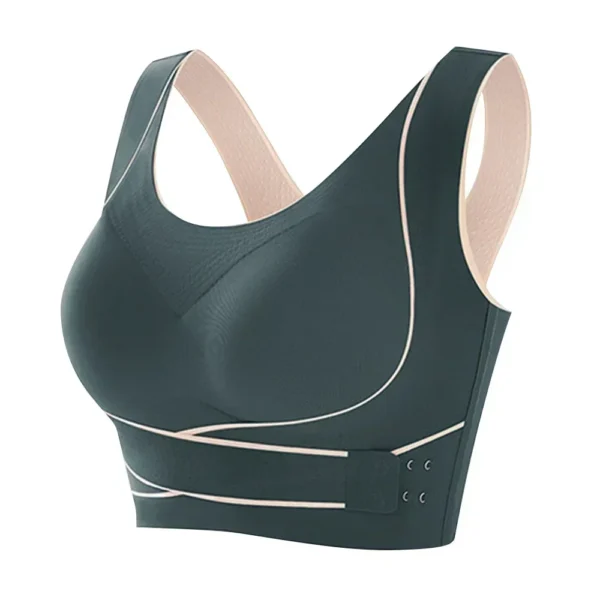 Soutien-gorge de sport avec boucle réglable sur le devant, rembourré sans fil, confortable, sous-vêtements de Yoga, respirant, haut de fitness, basse intensité pour femmes