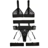 Sexy Transparent soutien-gorge et culotte jarretelles Lingerie ensemble de sous-vêtements Sexy fronde soutien-gorge brassière costume tentation Costumes femmes