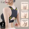 FallSweet 1/2 pièces soutiens-gorge correcteur de Posture pour femmes sans couture sans fil Push Up Bralette avec soutien croisé dans le dos Lingerie féminine