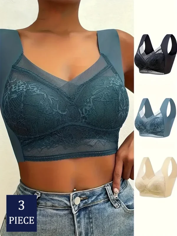 3 pièces femmes dentelle soutien-gorge