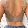 FINETOO M-4XL soutien-gorge push-up sans couture pour femme avec coussinets amovibles confortable sans fil couleur unie taille de bande réglable haut de soutien-gorge