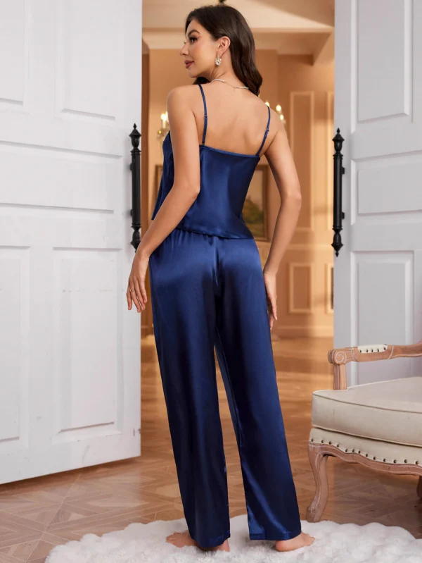 Mode d'été et élégant femmes licou pantalons longs pyjama décontracté et sexy 2 pièces ensemble