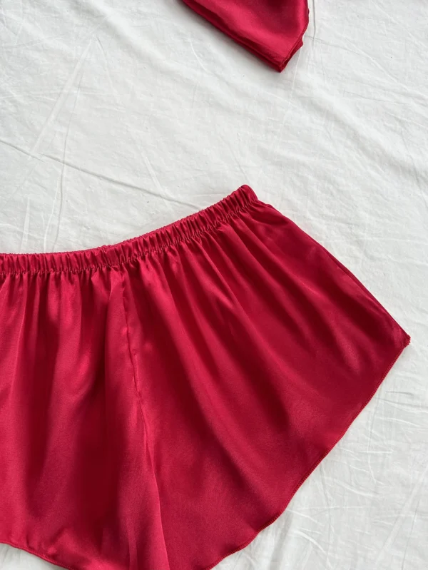 Ensemble de vêtements de nuit de couleur unie, short dos nu sexy et confortable, ensemble pyjama 6 pièces pour femmes, nouvelle collection