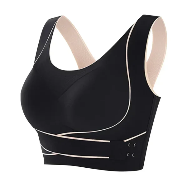 Soutien-gorge de sport avec boucle réglable sur le devant, rembourré sans fil, confortable, sous-vêtements de Yoga, respirant, haut de fitness, basse intensité pour femmes