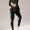 Leggings sans couture taille haute pour femmes, ensembles d'entraînement, soutien-gorge de sport extensible rembourré, vêtements de sport, 2 pièces