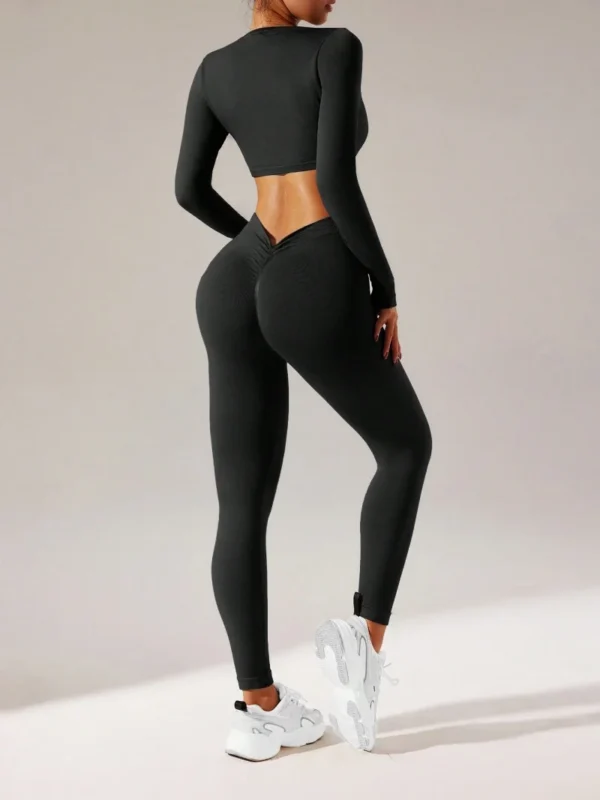 Leggings sans couture taille haute pour femmes, ensembles d'entraînement, soutien-gorge de sport extensible rembourré, vêtements de sport, 2 pièces