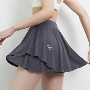 Jupe courte taille haute anti-brillance pour femme, séchage rapide, entraînement sportif, course à pied, fitness, yoga, tennis, été