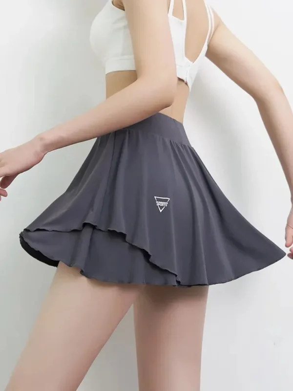 Jupe courte taille haute anti-brillance pour femme, séchage rapide, entraînement sportif, course à pied, fitness, yoga, tennis, été