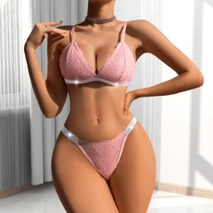 Offre spéciale nouvel an rouge femmes string et soutien-gorge ensemble taille basse solide femme sous-vêtements costume Sexy confortable brassière sans rembourrage ensemble