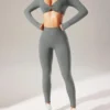 Leggings sans couture taille haute pour femmes, ensembles d'entraînement, soutien-gorge de sport extensible rembourré, vêtements de sport, 2 pièces