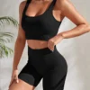 Collection AliExpress Ensembles de yoga 2 pièces sans couture pour femmes, costume de gymnastique, court, précieux short taille haute, tenues de fitness et de course