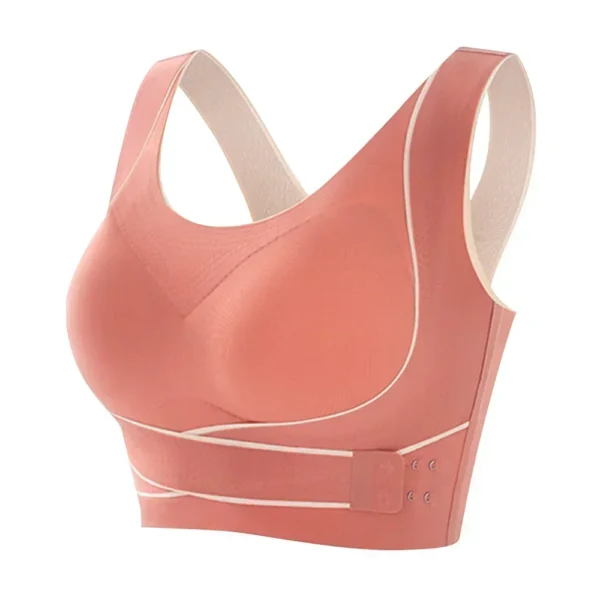 Soutien-gorge de sport avec boucle réglable sur le devant, rembourré sans fil, confortable, sous-vêtements de Yoga, respirant, haut de fitness, basse intensité pour femmes